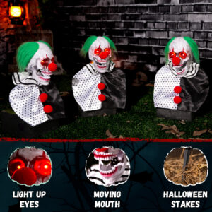 Halloween Animatronics Clown Pathway Markers Decorations - Image 3