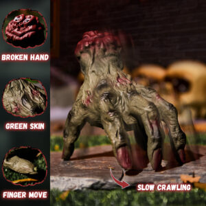 Alternative view of Halloween Animatronics Crawling Zombie Hand Decorations