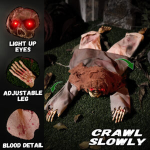 Halloween Animatronic 45" Crawling Zombie - Image 5