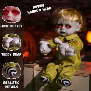 Alternative view of Halloween Animatronic 10inch Creepy Boy Doll