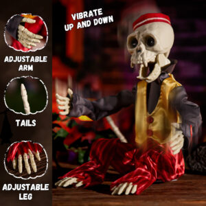 Halloween Animatronics 12" Skeleton Monkey (Circus) - Image 5