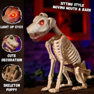 Alternative view of Halloween Animatronics 15" Skeleton Dog