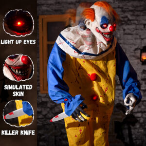 Alternative view of Halloween Animatronic 6ft Killer Clown Decorations