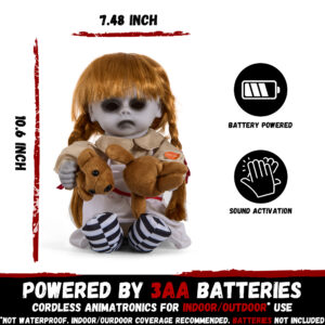 Halloween Animatronic 10inch Creepy Girl Doll - Image 3