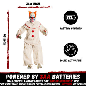 Halloween Animatronic Sitting Clown - Image 4