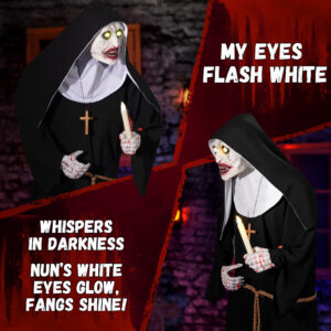 Halloween Animatronics 6ft Nun - Image 4