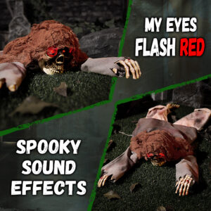 Halloween Animatronic 45" Crawling Zombie - Image 3