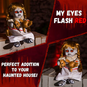 Halloween Animatronic 10inch Creepy Girl Doll - Image 4