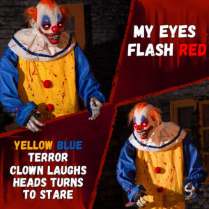 Halloween Animatronic 6ft Killer Clown Decorations - Image 4