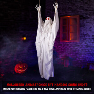 Halloween Animatronics 5ft Hanging Swing Ghost - Image 5