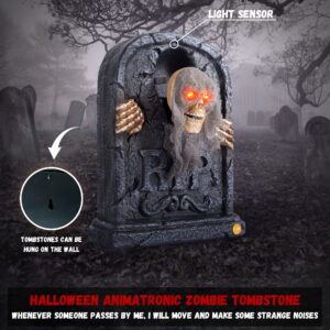 Halloween Animatronic Zombie Tombstone Decorations - Image 4