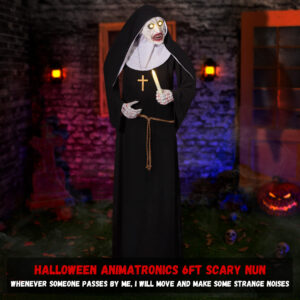 Halloween Animatronics 6ft Nun - Image 6