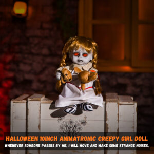 Halloween Animatronic 10inch Creepy Girl Doll - Image 5