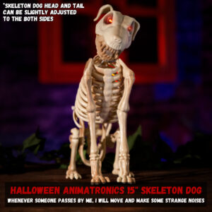 Halloween Animatronics 15" Skeleton Dog - Image 5