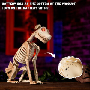 Halloween Animatronics 15" Skeleton Dog - Image 6