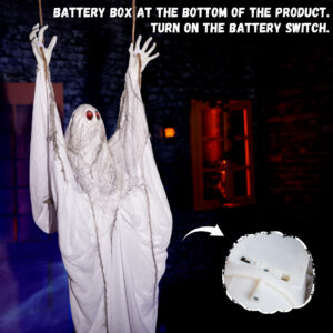 Halloween Animatronics 5ft Hanging Swing Ghost - Image 6