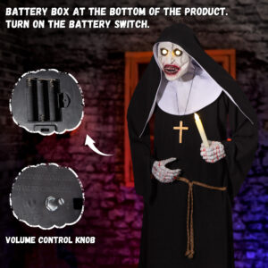 Halloween Animatronics 6ft Nun - Image 5