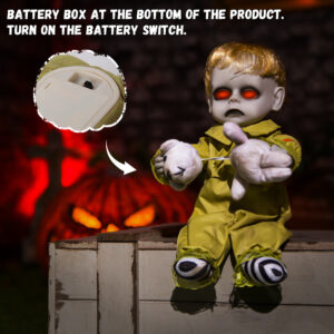 Halloween Animatronic 10inch Creepy Boy Doll - Image 5