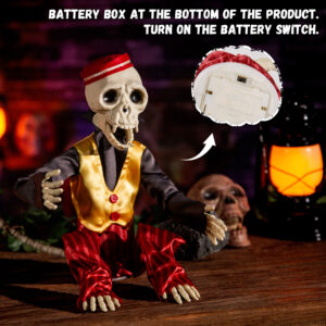 Halloween Animatronics 12" Skeleton Monkey (Circus) - Image 6