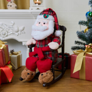 Christmas Animated Decoration Rocking Chair Santa Claus Plush