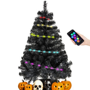 Black 3ft Christmas Tree with Lights - Image 8