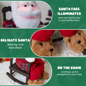 Christmas Animated Decoration Rocking Chair Santa Claus Plush - Image 3