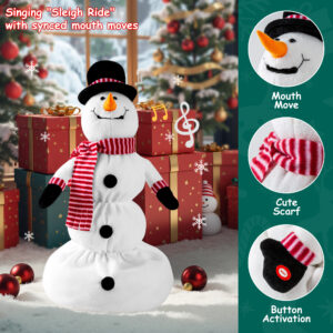 Christmas Animated Up & Down Singing Snowman - Image 3