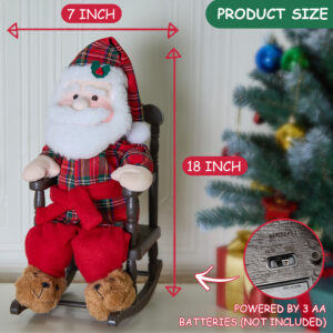 Christmas Animated Decoration Rocking Chair Santa Claus Plush - Image 4