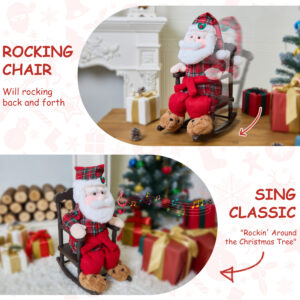 Christmas Animated Decoration Rocking Chair Santa Claus Plush - Image 5