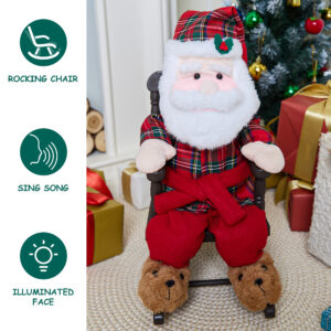 Christmas Animated Decoration Rocking Chair Santa Claus Plush - Image 6