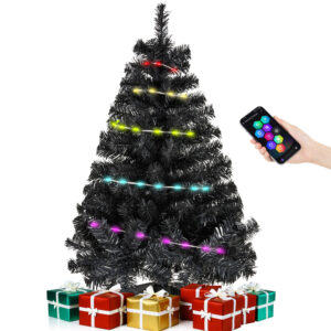 Black 3ft Christmas Tree with Lights