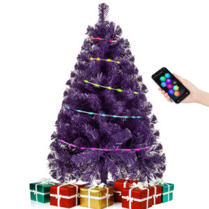 Purple 3ft Christmas Tree with Lights