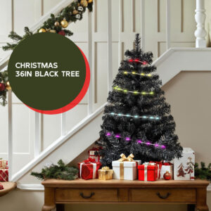 Black 3ft Christmas Tree with Lights - Image 7