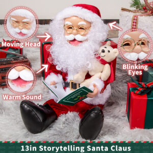 Alternative view of Santa Claus Christmas Animated Decoration Storytelling Plush