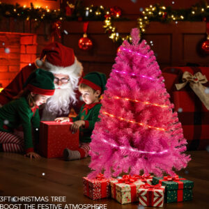 Pink 3ft Christmas Tree with Lights - Image 7
