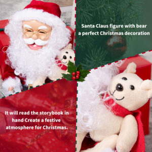 Santa Claus Christmas Animated Decoration Storytelling Plush - Image 3