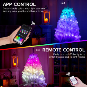 White 3ft Christmas Tree with Lights - Image 5