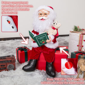Santa Claus Christmas Animated Decoration Storytelling Plush - Image 5
