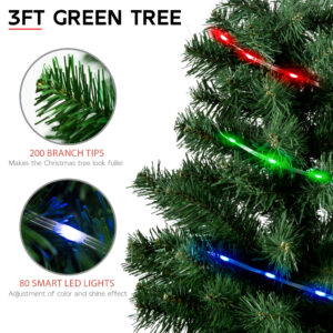 Green 3ft Christmas Tree with Lights - Image 3