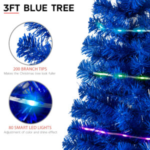 Blue 3ft Christmas Tree with Lights - Image 3