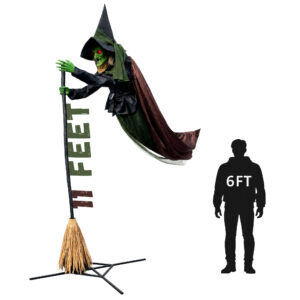 Halloween Decorations Outdoor, 11 FT Animatronics Flying Hovering Witch
