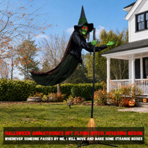 Halloween Decorations Outdoor, 11 FT Animatronics Flying Hovering Witch - Image 4