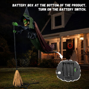 Halloween Decorations Outdoor, 11 FT Animatronics Flying Hovering Witch - Image 3
