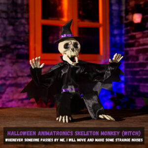 Halloween Animatronics Skeleton Monkey (Witch) - Image 4