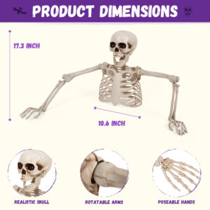 Alternative view of Halloween Half Skeleton Decoration with Red Glowing Eyes & Green Light-Up Body