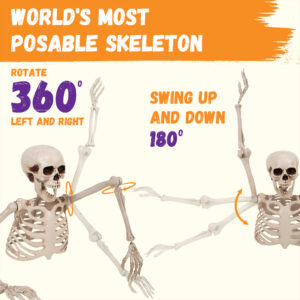 Halloween Half Skeleton Decoration with Red Glowing Eyes & Green Light-Up Body - Image 8