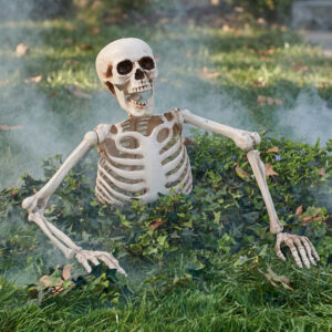 Halloween Half Skeleton Decoration with Red Glowing Eyes & Green Light-Up Body - Image 5