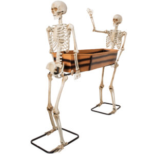 Two Skeletons Carrying Open Coffin Halloween Decorations