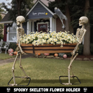 Two Skeletons Carrying Open Coffin Halloween Decorations - Image 5