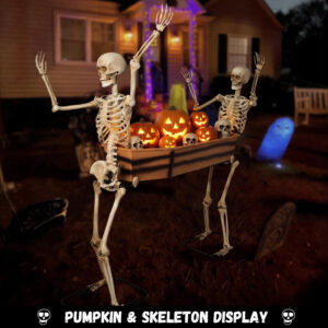 Two Skeletons Carrying Open Coffin Halloween Decorations - Image 3